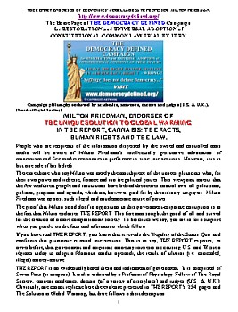 EDUCATIONAL INFORMATION SERIES #12: MILTON FRIEDMAN, ENDORSER OF THE REPORT'S UNIQUE SOLUTION TO GLOBAL WARMING. Click here for US PDF version or above for UK version.